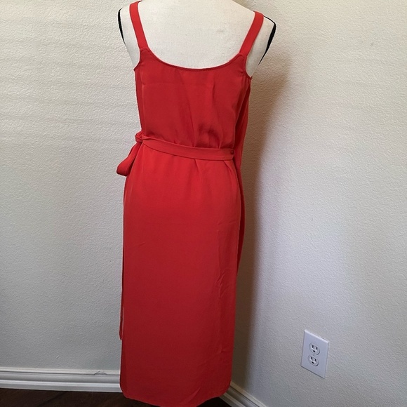 EVERLANE | The Japanese Goweave Tank Wrap Summer Dress in Red/Orange | Size 00 - Picture 9 of 12